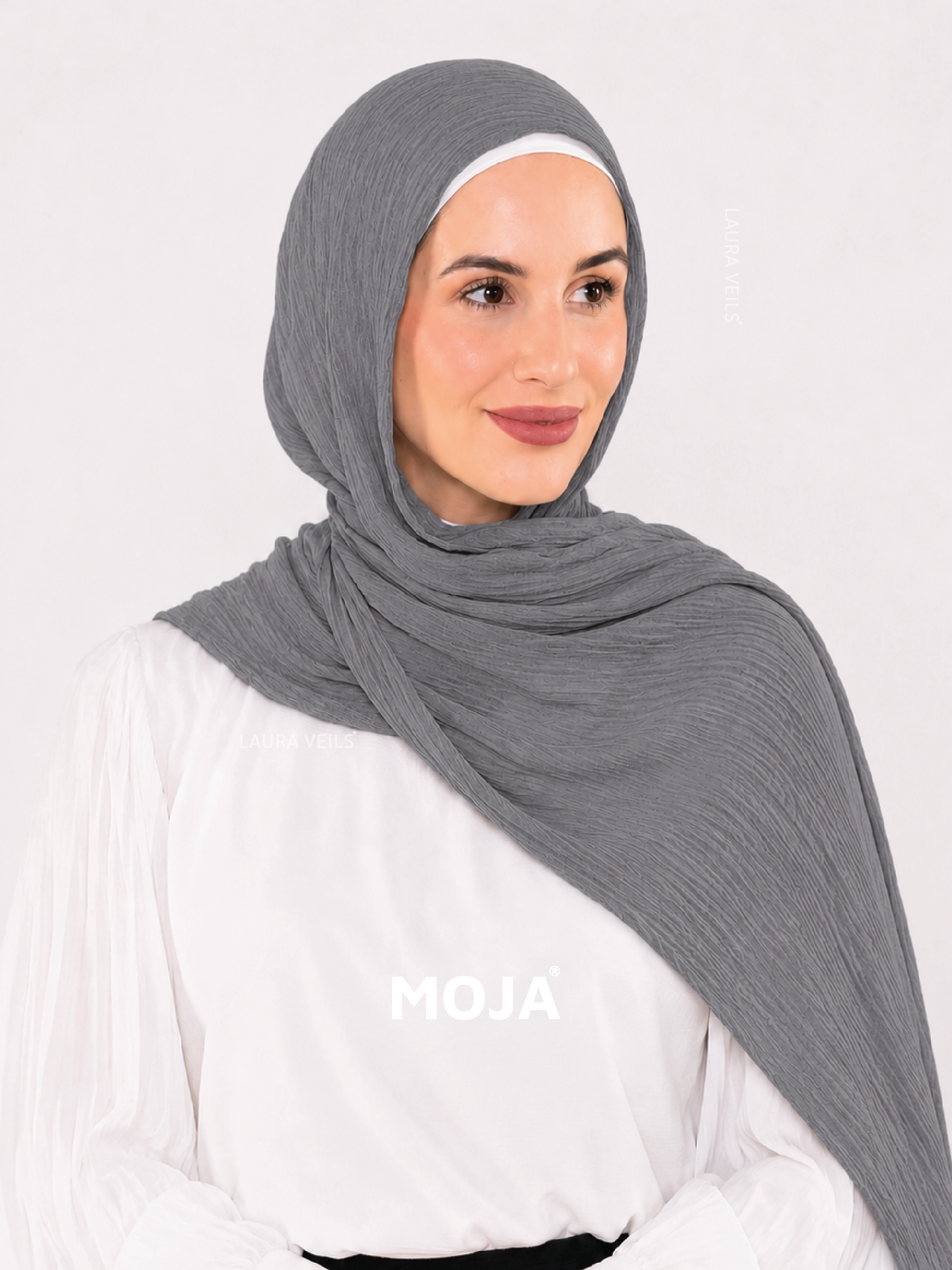 Silver Grey Modal Cotton Crinkle Hijab