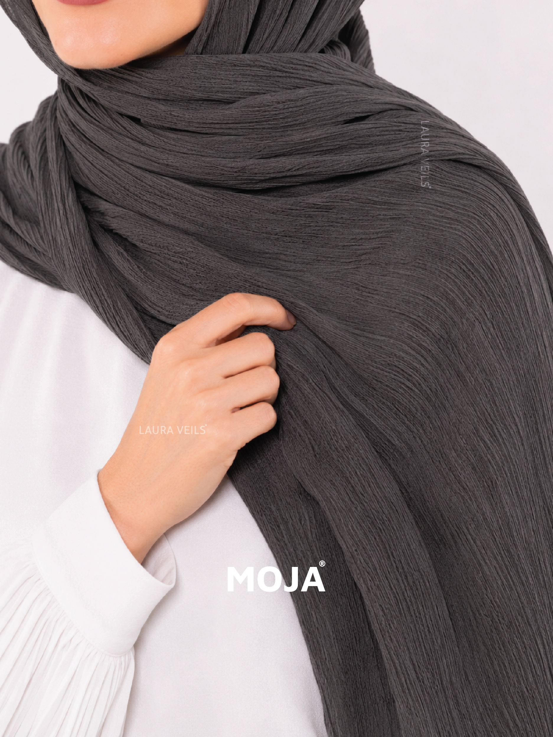 Dark Grey Modal Cotton Crinkle Hijab