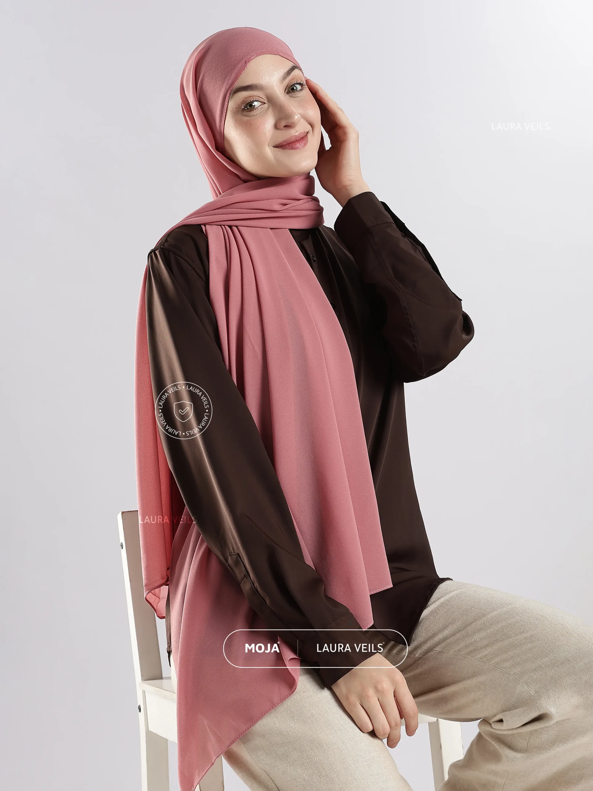 Mauve Pink Moja Georgette Hijab