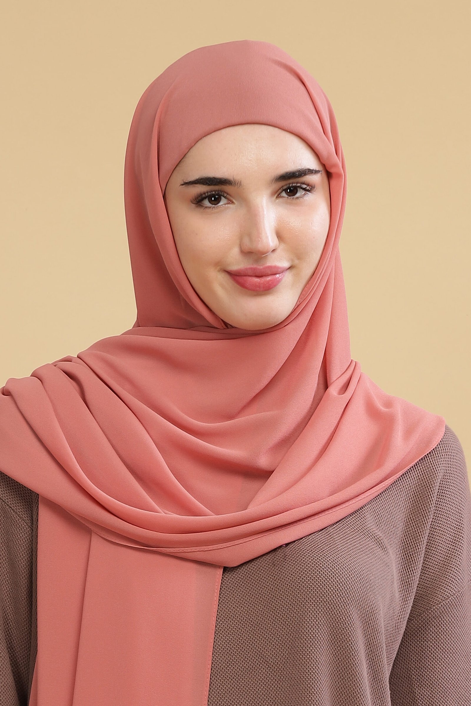 Melon pink- Moja Georgette Hijab