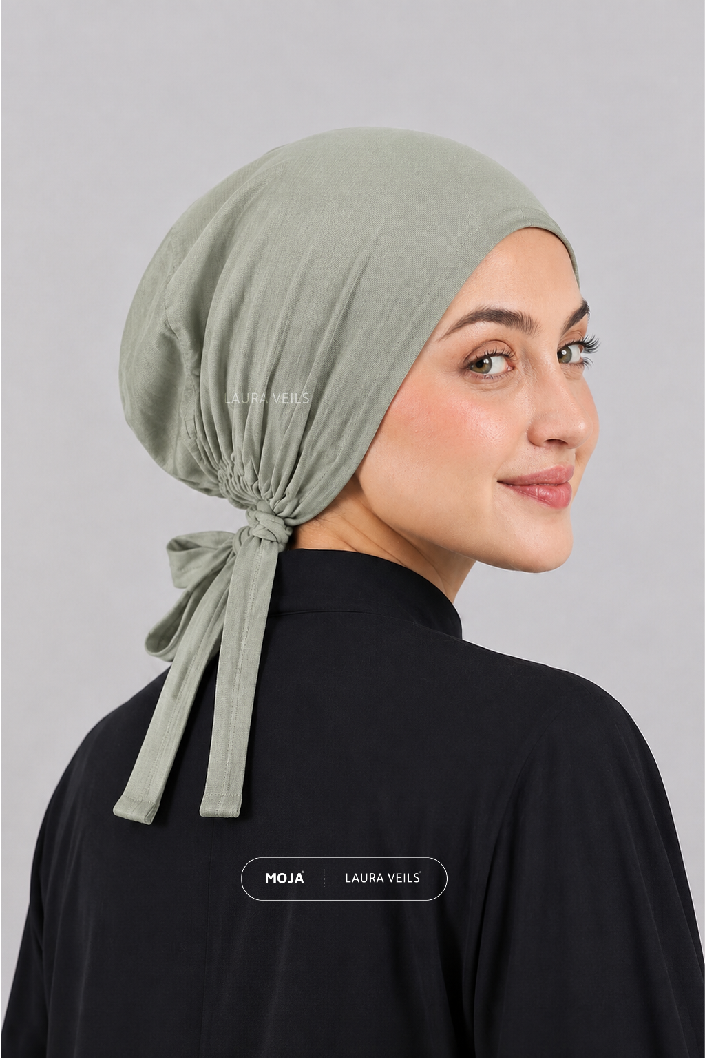 Moss Green – Moja Tie Cap – Breathable Thin Jersey Underscarf