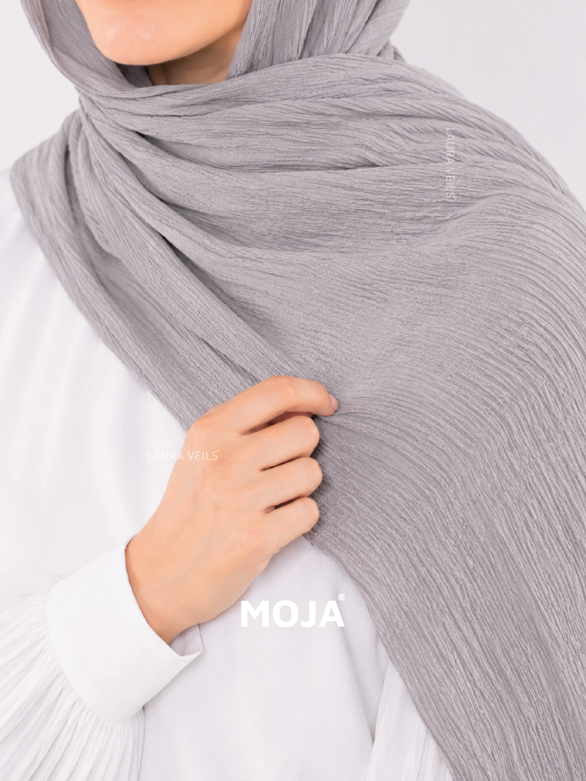 Nude Silver Modal Cotton Crinkle Hijab