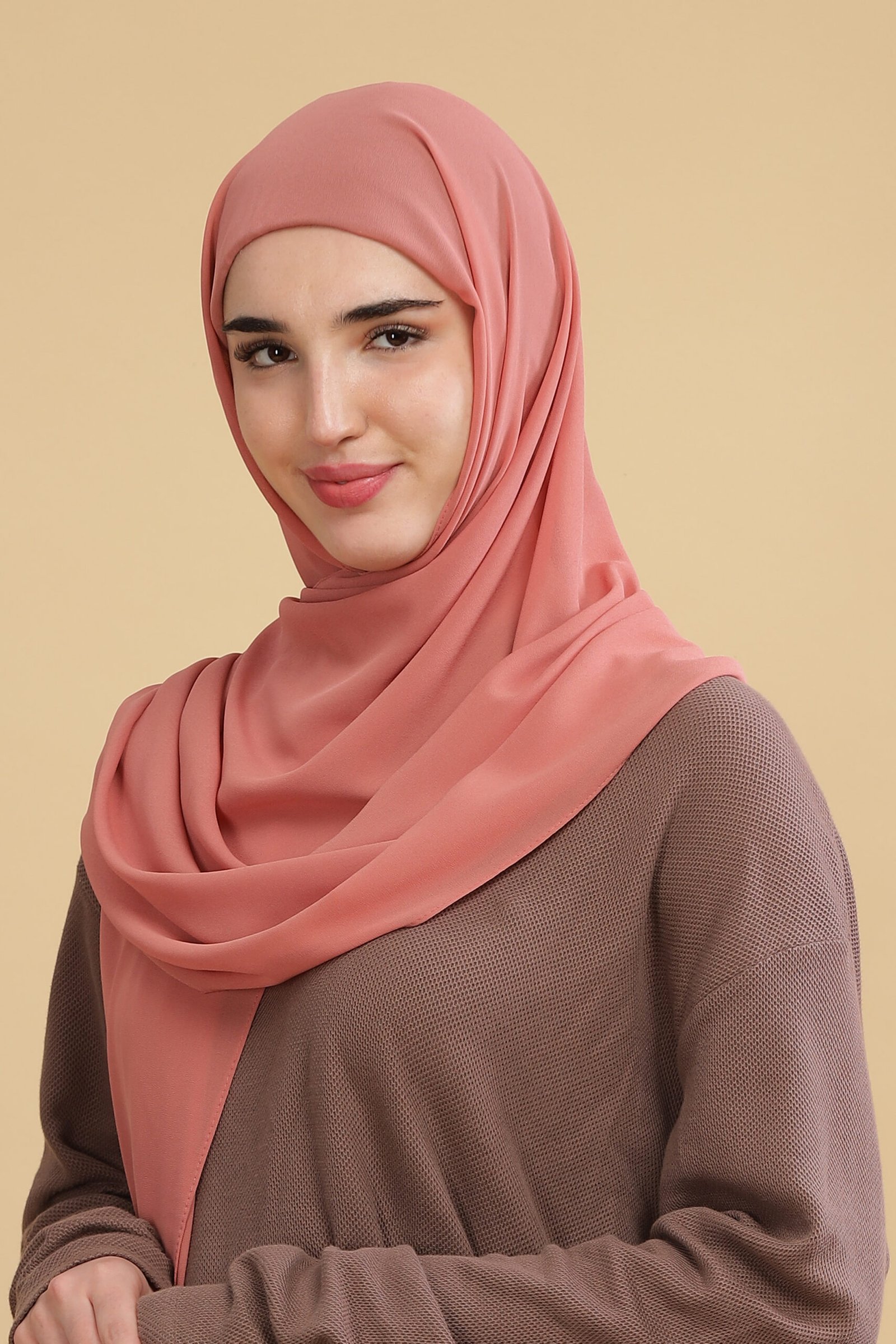 Melon pink- Moja Georgette Hijab