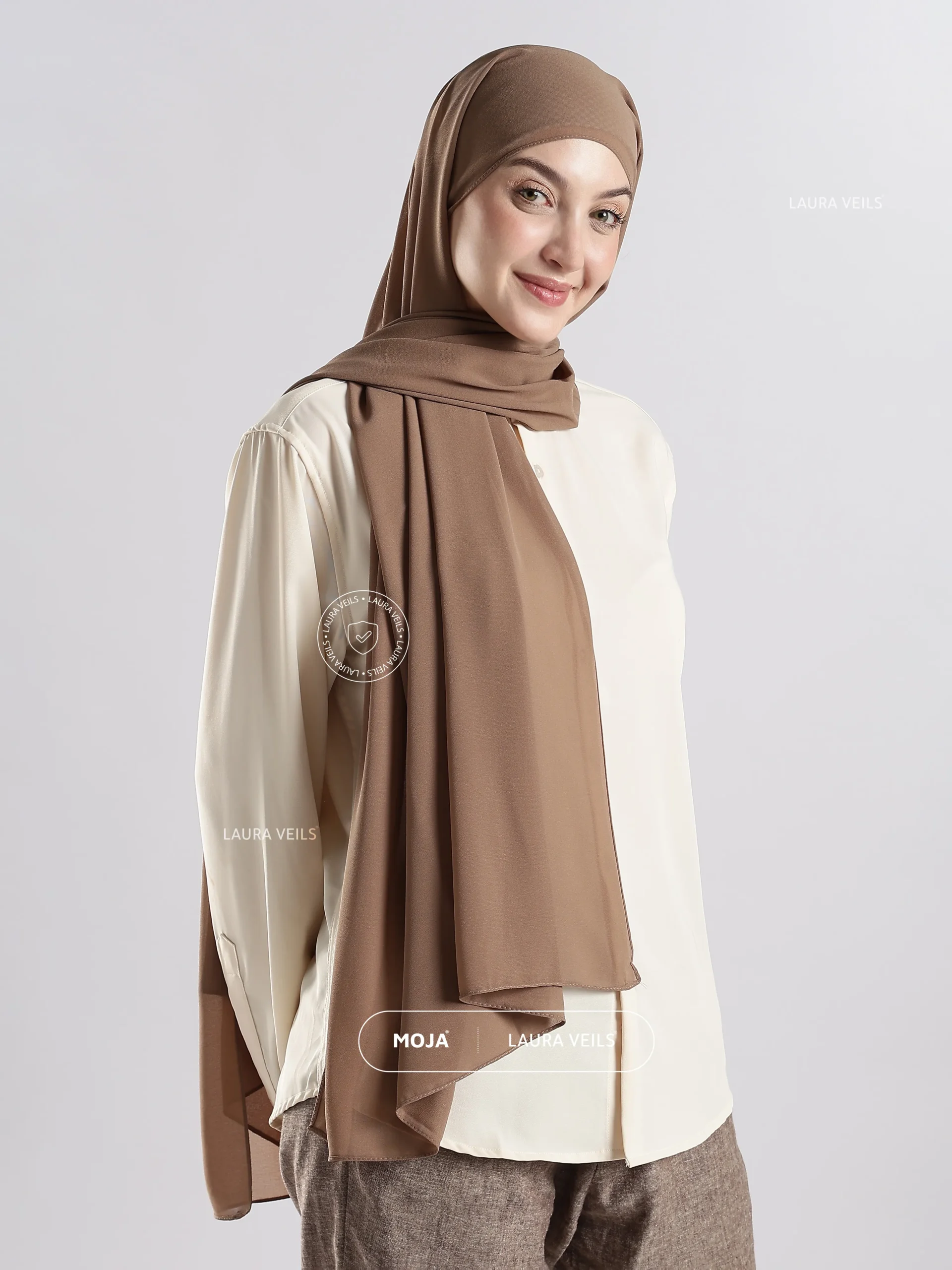 Nude Brown Moja Georgette Hijab