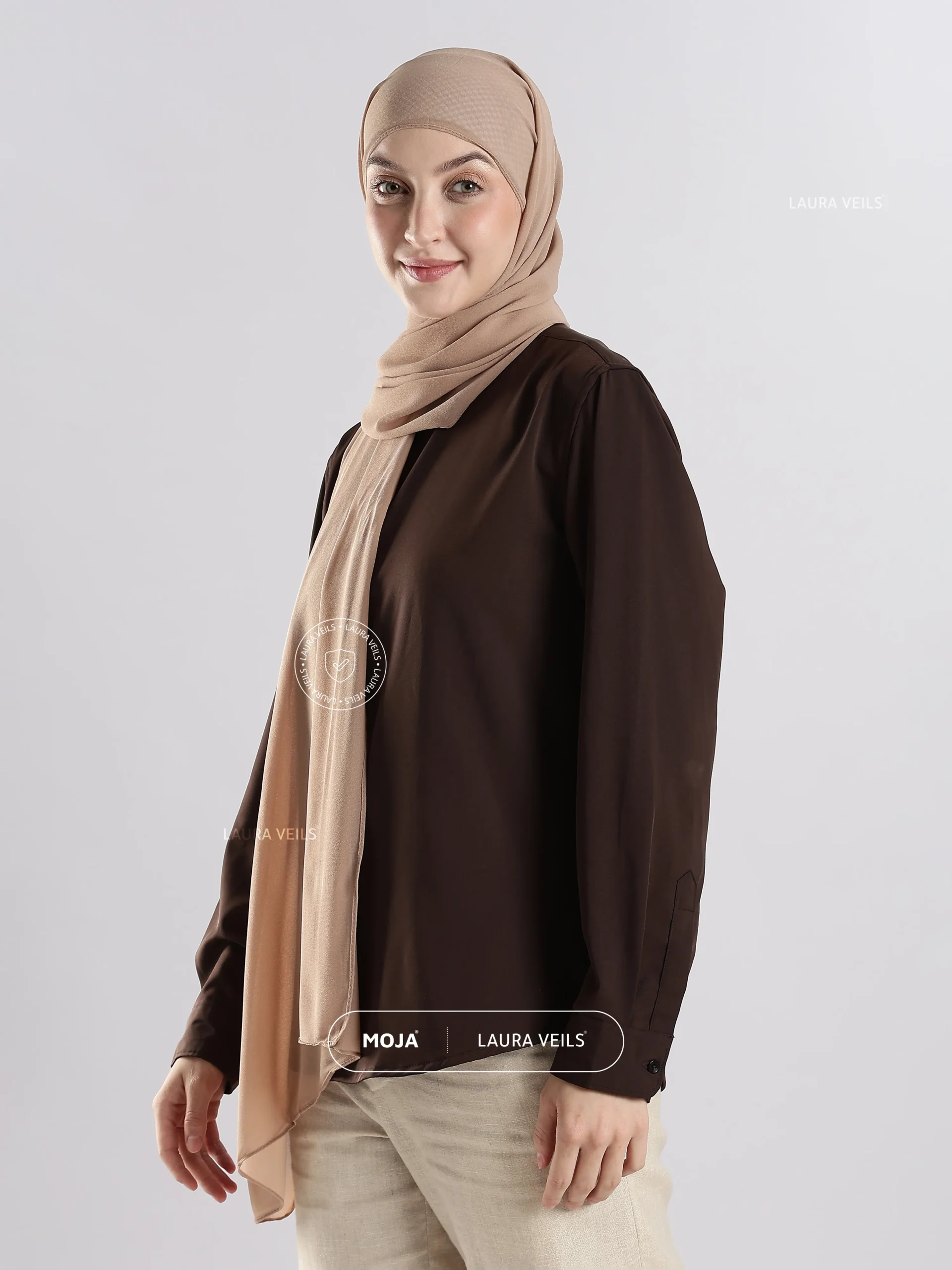Beige Cream Moja Georgette Hijab