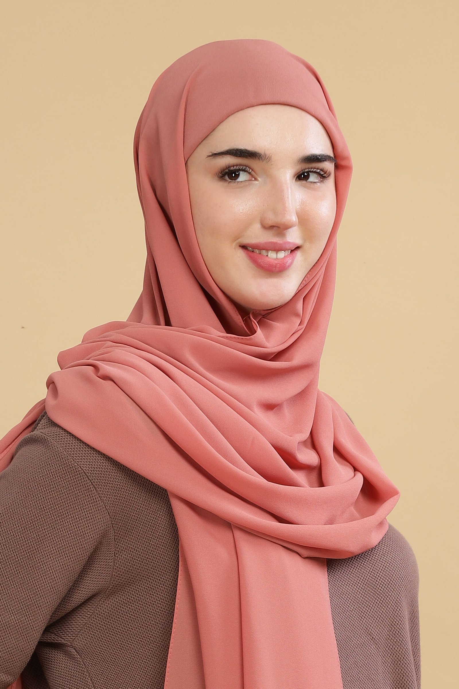 Melon pink- Moja Georgette Hijab
