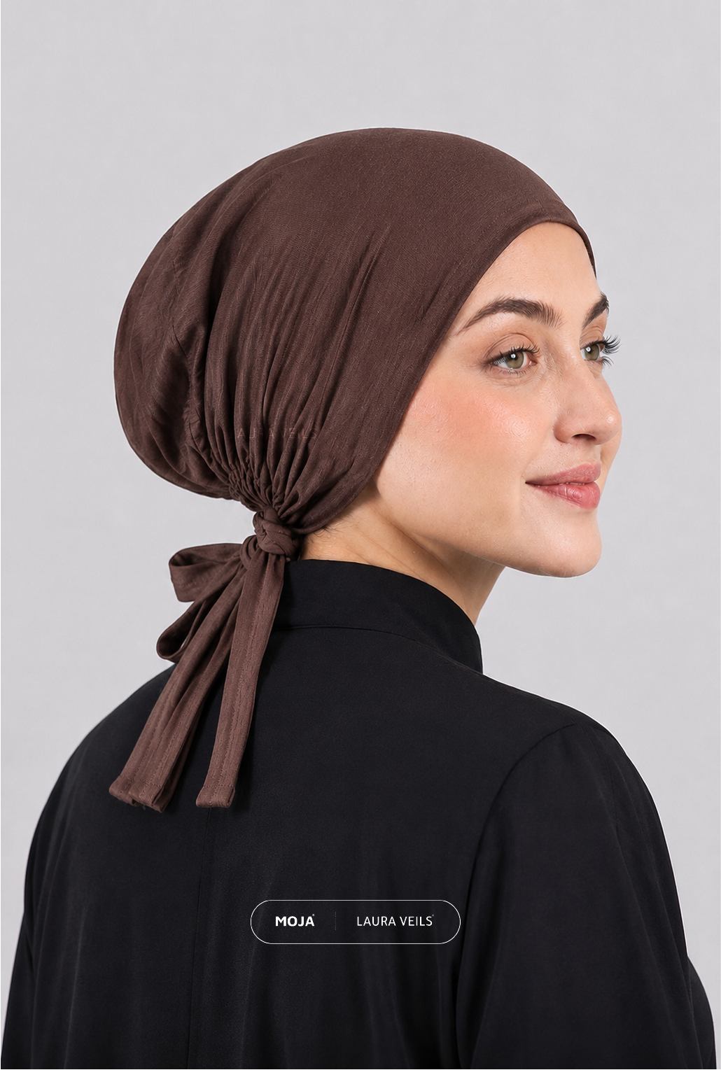 Brown – Moja Tie Cap – Breathable Thin Jersey Underscarf