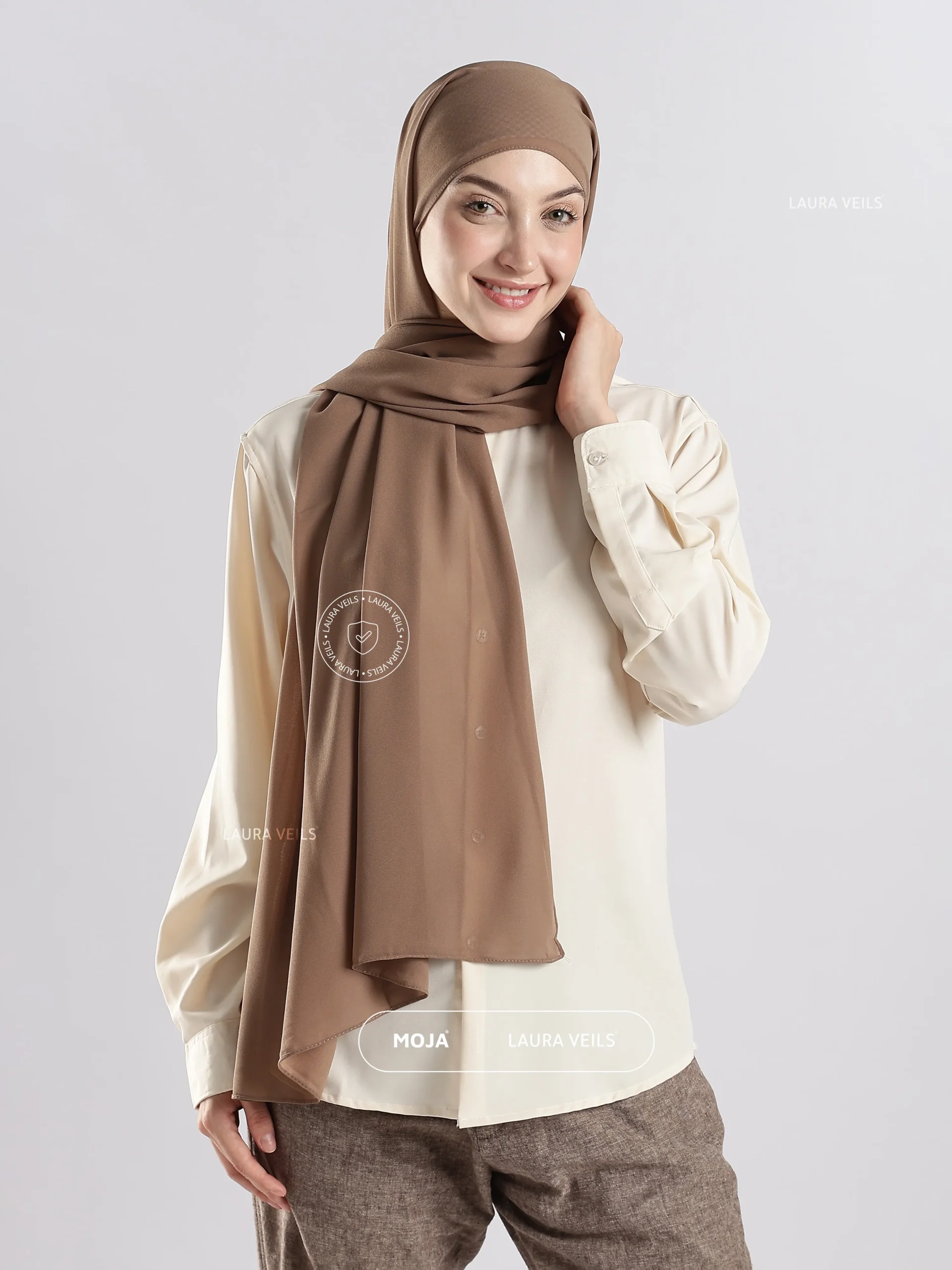 Nude Brown Moja Georgette Hijab