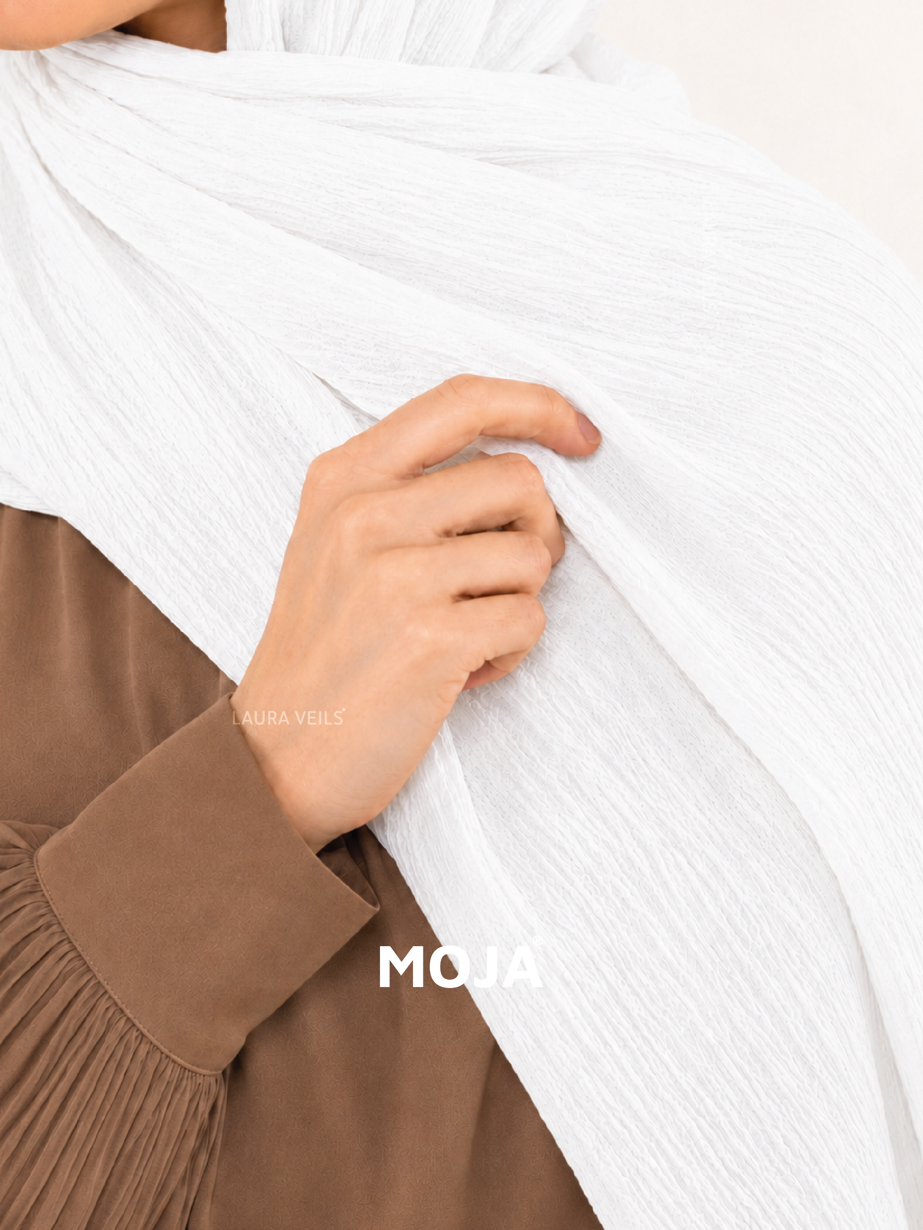 Milk White Modal Cotton Crinkle Hijab