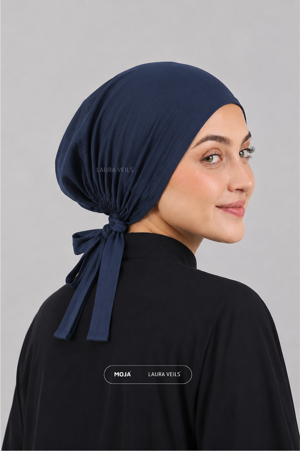 Navy Blue – Moja Tie Cap – Breathable Thin Jersey Underscarf