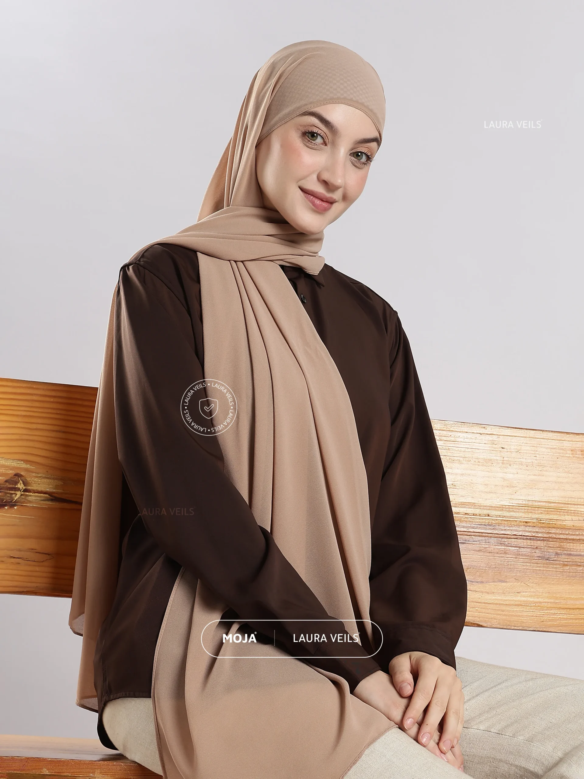 Beige Cream Moja Georgette Hijab