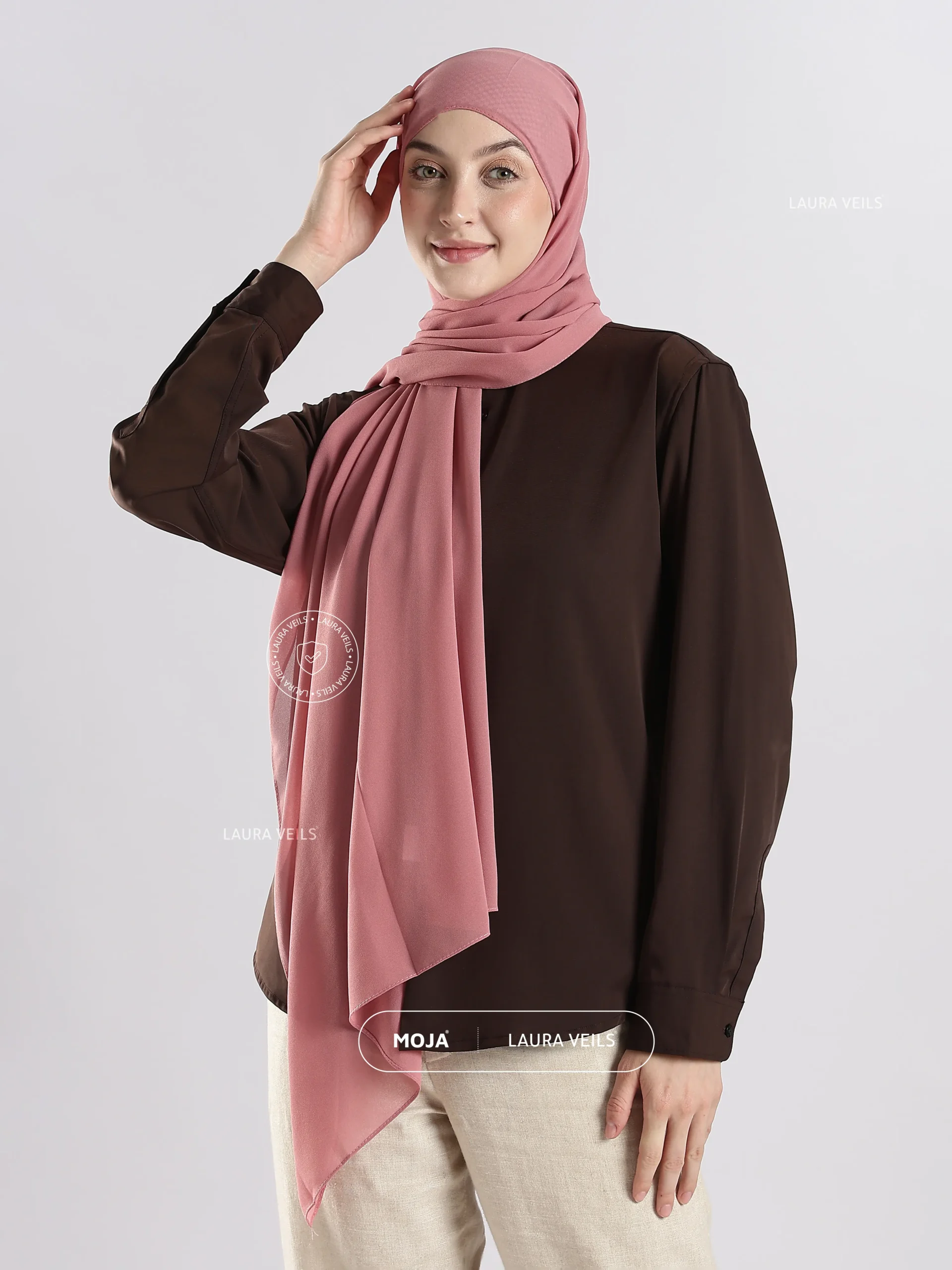 Mauve Pink Moja Georgette Hijab