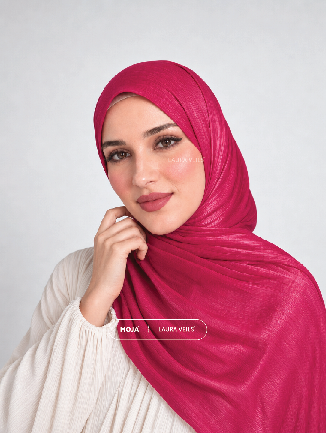 Rani Pink Moja Organza Shimmer Hijab – 2m Length