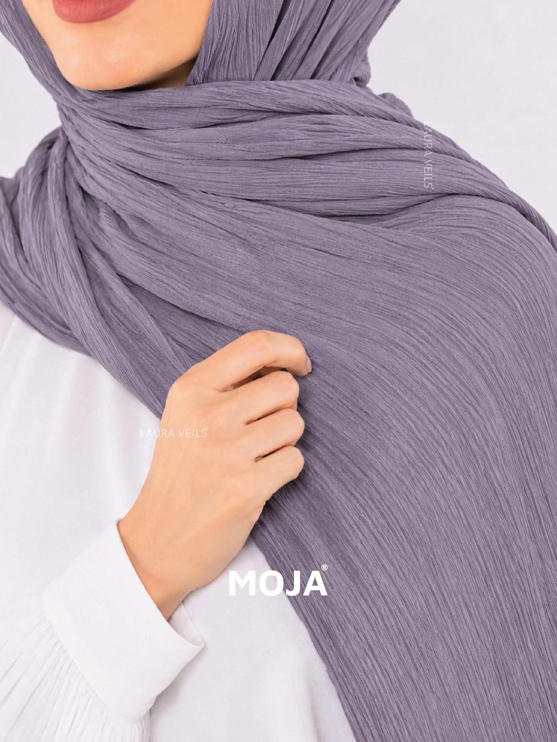 Lavender Grey Modal Cotton Crinkle Hijab
