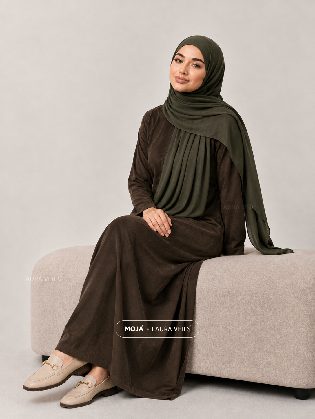 Olive Green Moja Modal Cotton Hijab