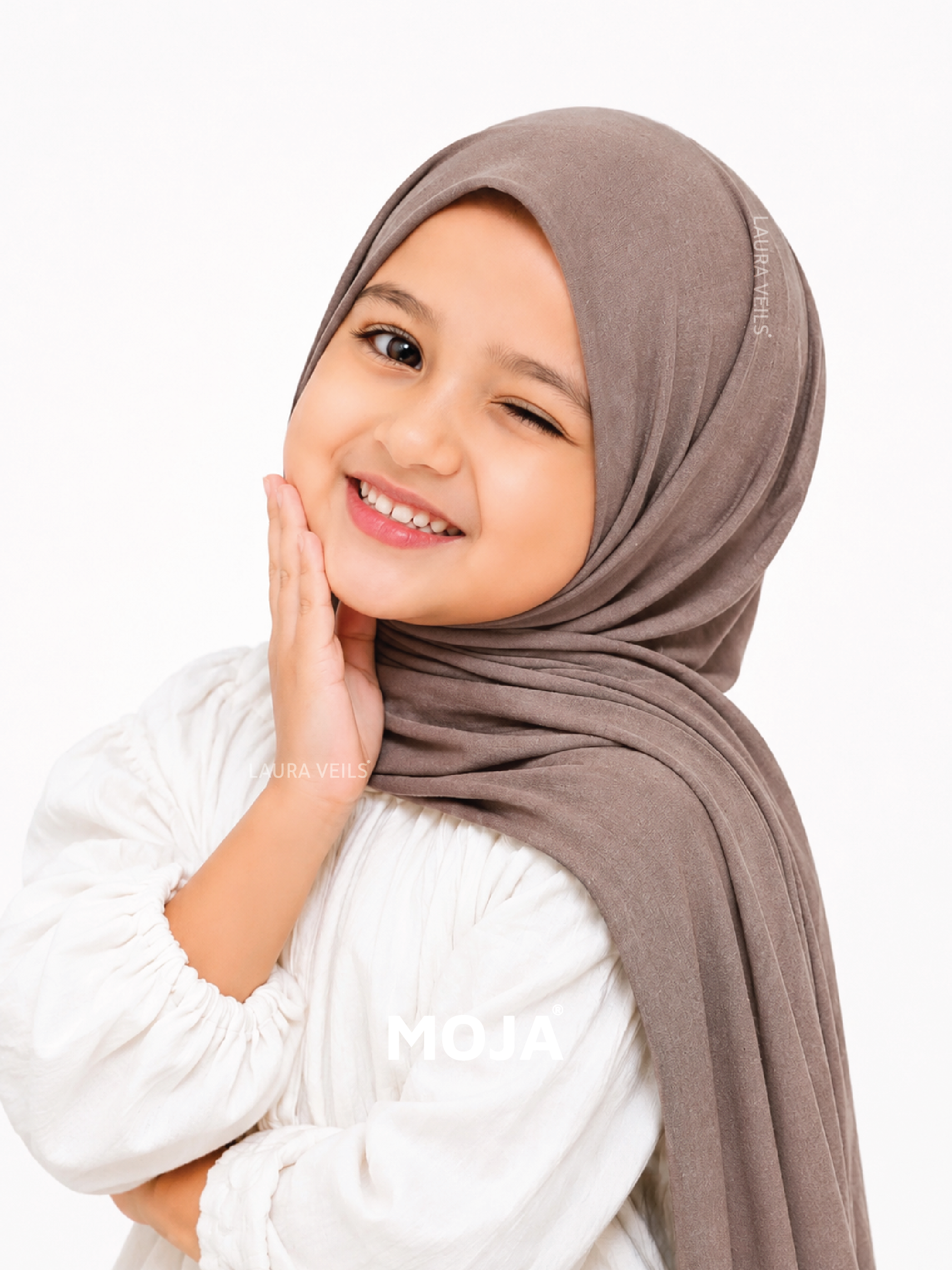 Brown Kids Jersey Hijab