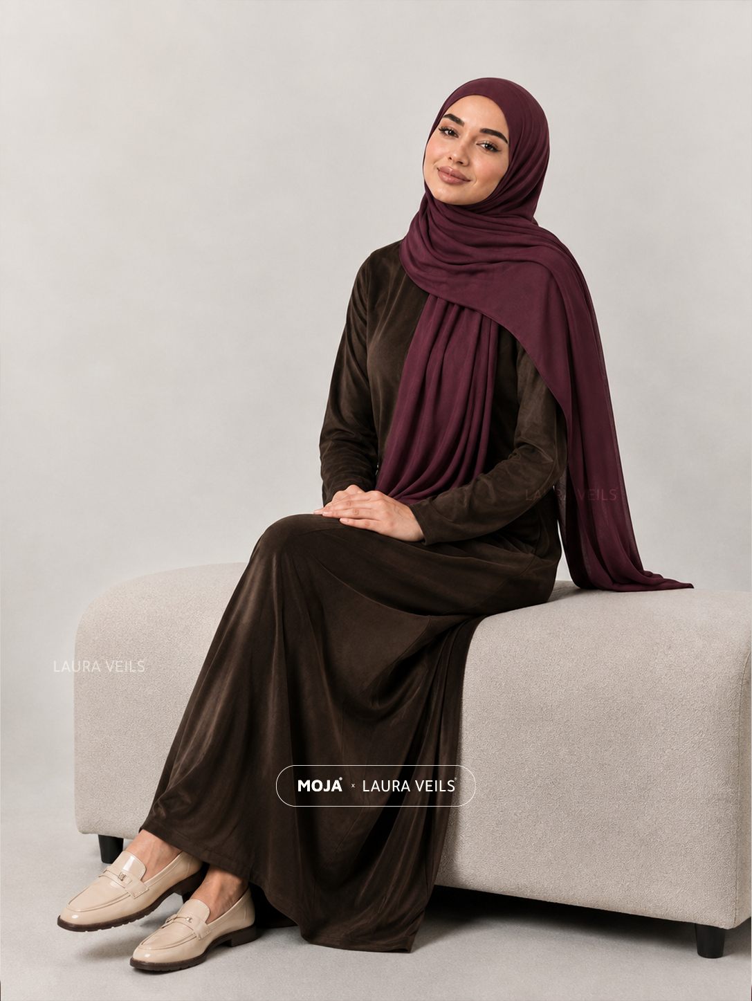 Wine Moja Modal Cotton Hijab