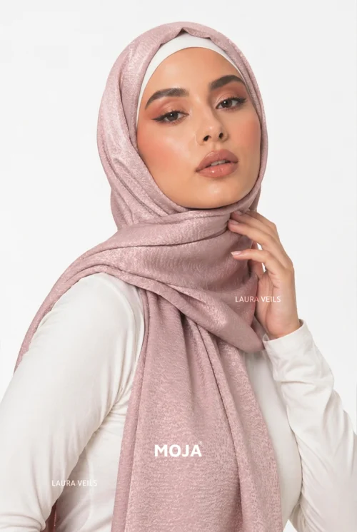 Moja Bubble Satin Hijab with soft textured glossy finish and elegant drape