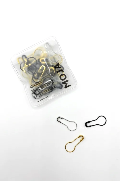 Moja Bulb Pins storage pack with mixed gold silver and black shades