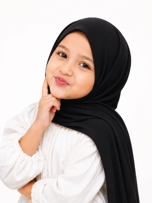 Black Kids Jersey Hijab
