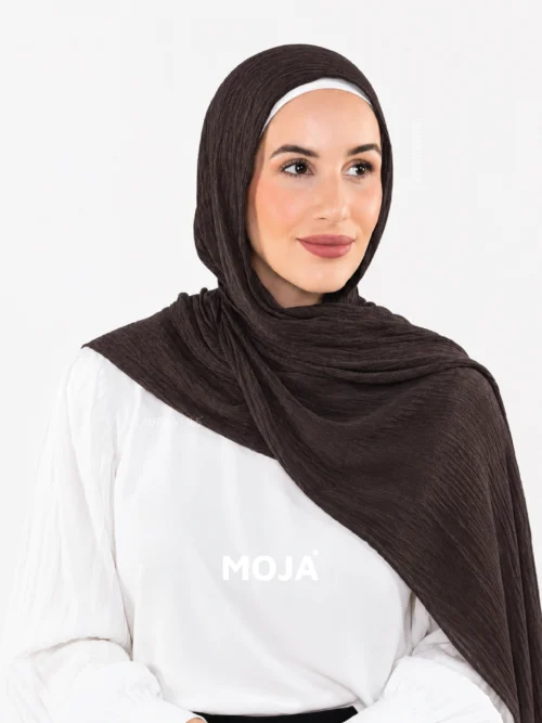 Brown Modal Cotton Crinkle Hijab