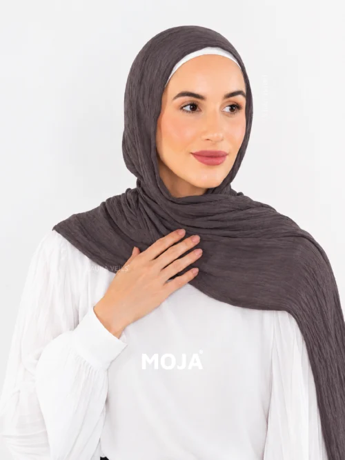 Charcoal Grey Modal Cotton Crinkle Hijab