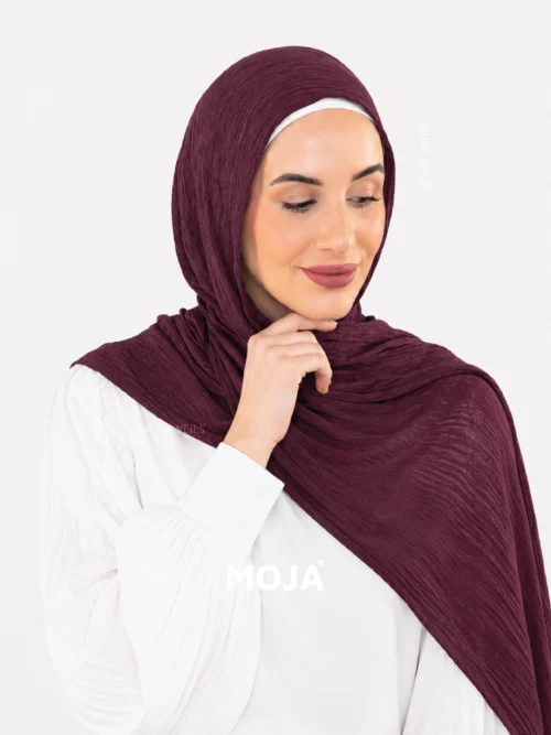 Dark Wine Modal Cotton Crinkle Hijab