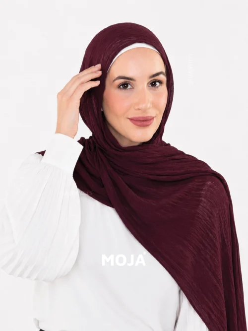 Maroon Modal Cotton Crinkle Hijab