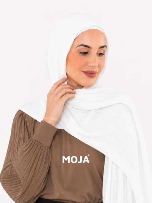 Milk White Modal Cotton Crinkle Hijab