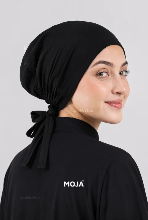 Moja Tie Cap - breathable jersey underscarf with tie-back closure