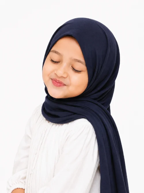 Navy Blue Kids Jersey Hijab