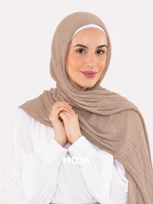 Nude Beige Modal Cotton Crinkle Hijab