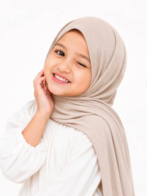 Nude Beige Kids Jersey Hijab