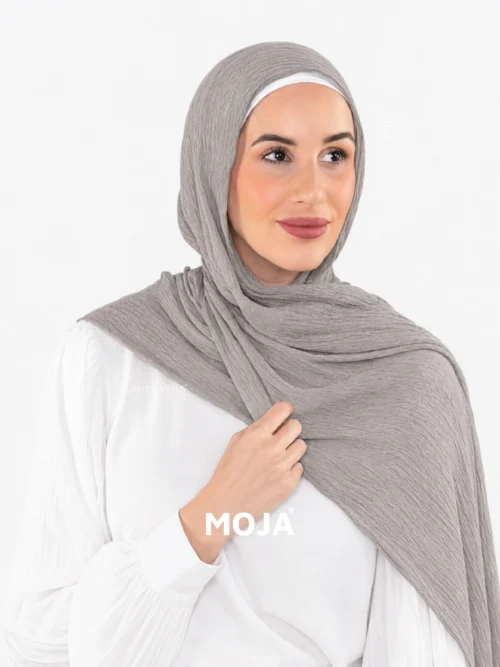 Nude Silver 01 Modal Cotton Crinkle Hijab