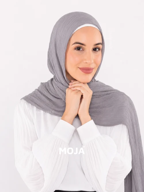 Nude Silver Modal Cotton Crinkle Hijab