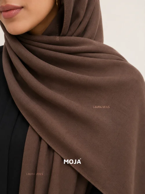 Brown Moja modal cotton hijab – soft breathable modal fabric, UAE summer wear