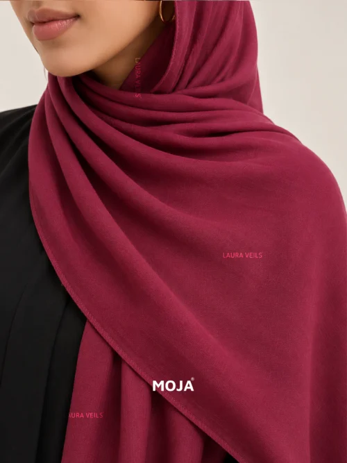 Raspberry Moja modal cotton hijab – soft breathable modal fabric, UAE summer wear