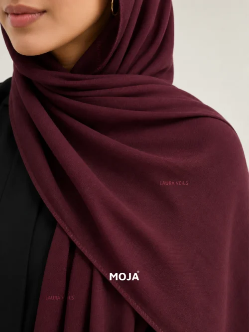 Wine Moja modal cotton hijab – soft breathable modal fabric, UAE summer wear