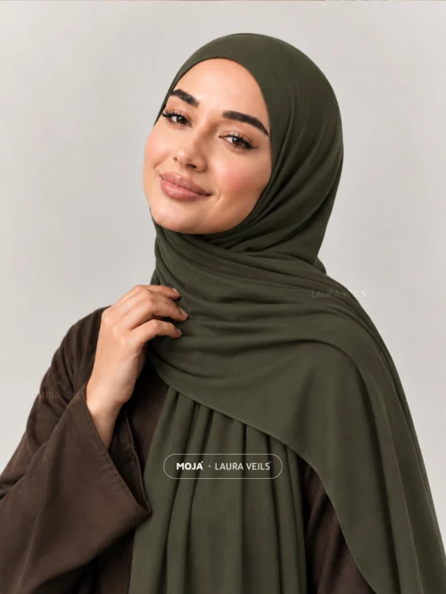 Olive Green Moja Modal Cotton Hijab