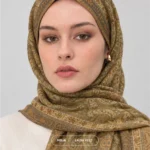 AmberGold Pose1Printed Hijab