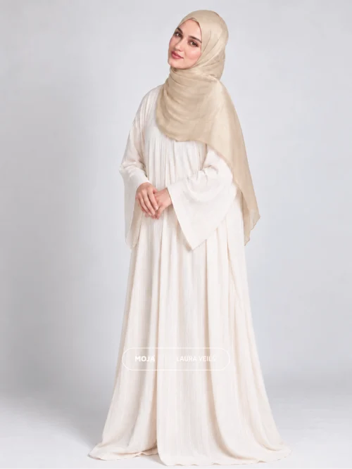 Beige Moja Organza Shimmer Hijab – 2m Length
