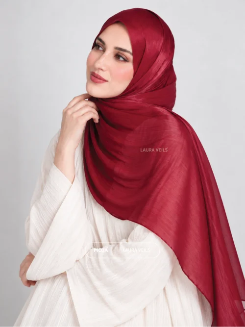 Cherry Moja Organza Shimmer Hijab – 2m Length