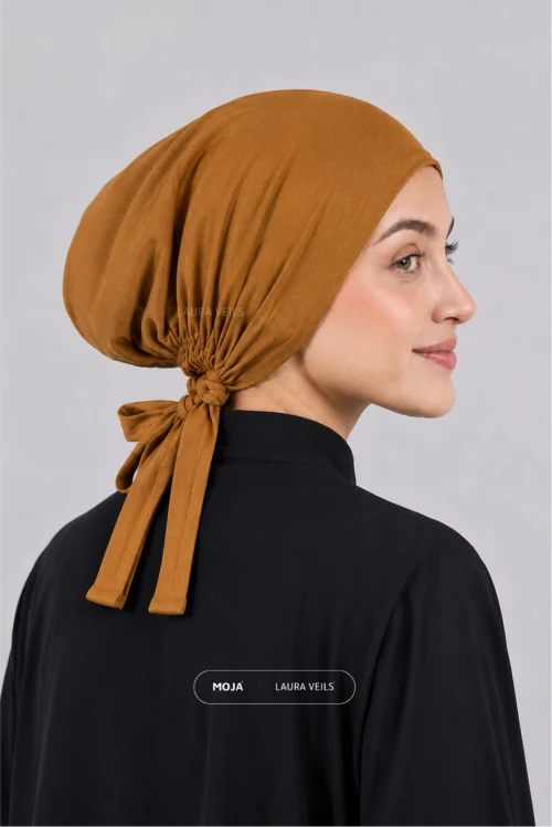Dark Mustard Moja Tie Cap - Breathable Jersey Underscarf