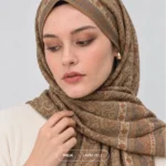Khaki Sand Traditional Printed Sheila - Printed Hijab by Laura Veils