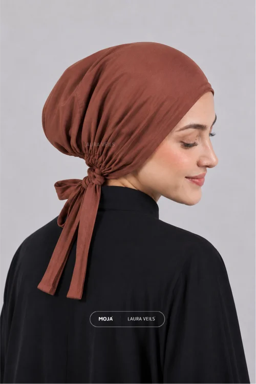 Nude Brick Moja Tie Cap - Breathable Jersey Underscarf