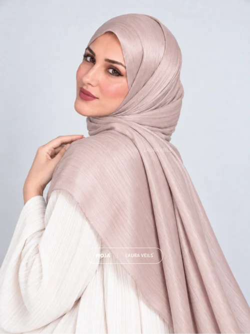 Nude Pink Moja Organza Shimmer Hijab – 2m Length