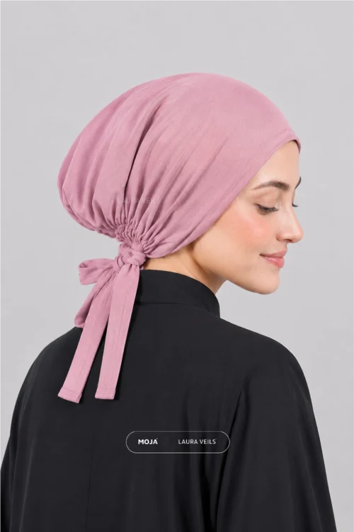 Lotus Pink Moja Tie Cap - Breathable Jersey Underscarf