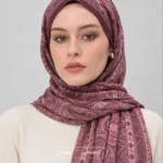 PlumMauve Pose1Printed Hijab