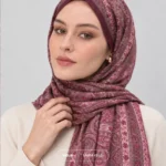 Plum Mauve Traditional Printed Sheila - Printed Hijab by Laura Veils