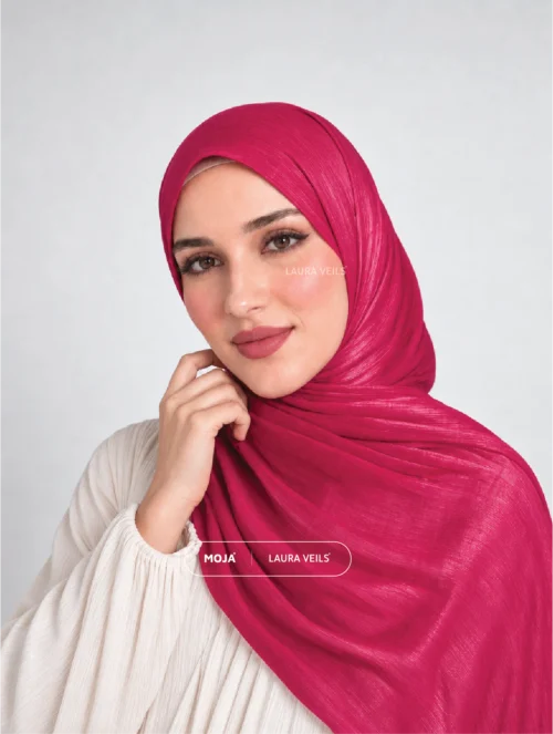 Rani Pink Moja Organza Shimmer Hijab – 2m Length